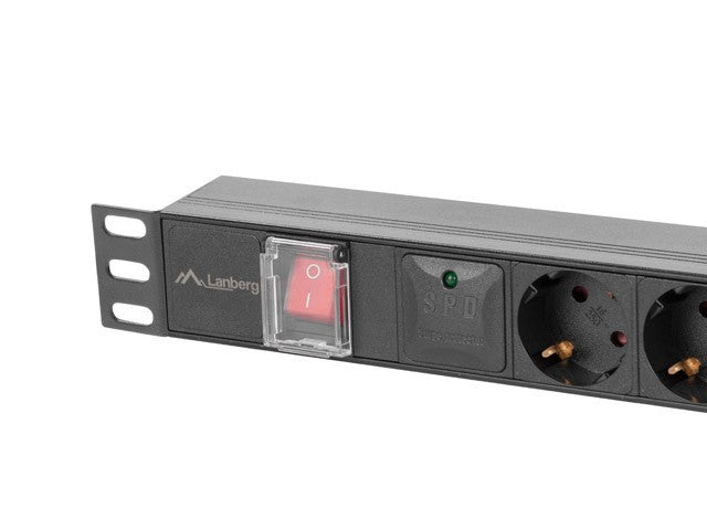 Prelungitor rack PDU 19 inch 1U 16A 5xschuko 2m negru