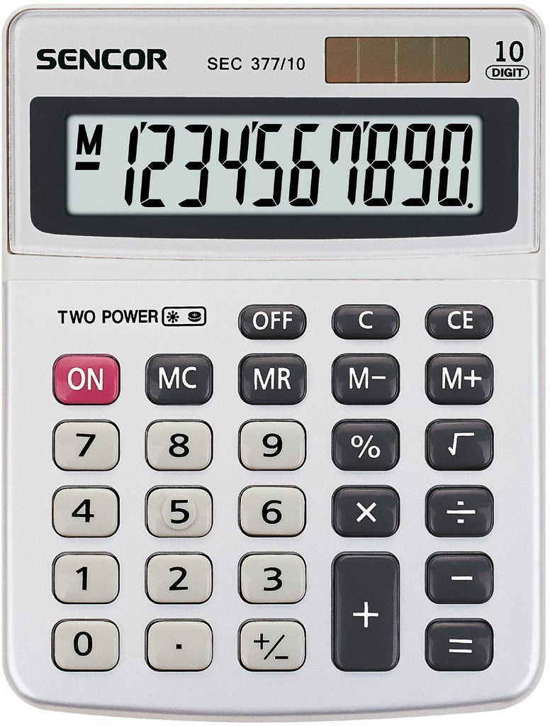 Calculator de birou SEC 377/10 cu afișaj LCD mare cu 10 cifre