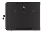 Dulap de perete 19 inch 6U 600x450 uși perforate (pachet plat) negru