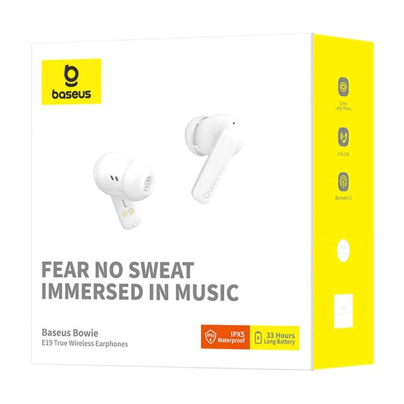 Căști intraauriculare BOWIE E19 Bluetooth 5.3, albe