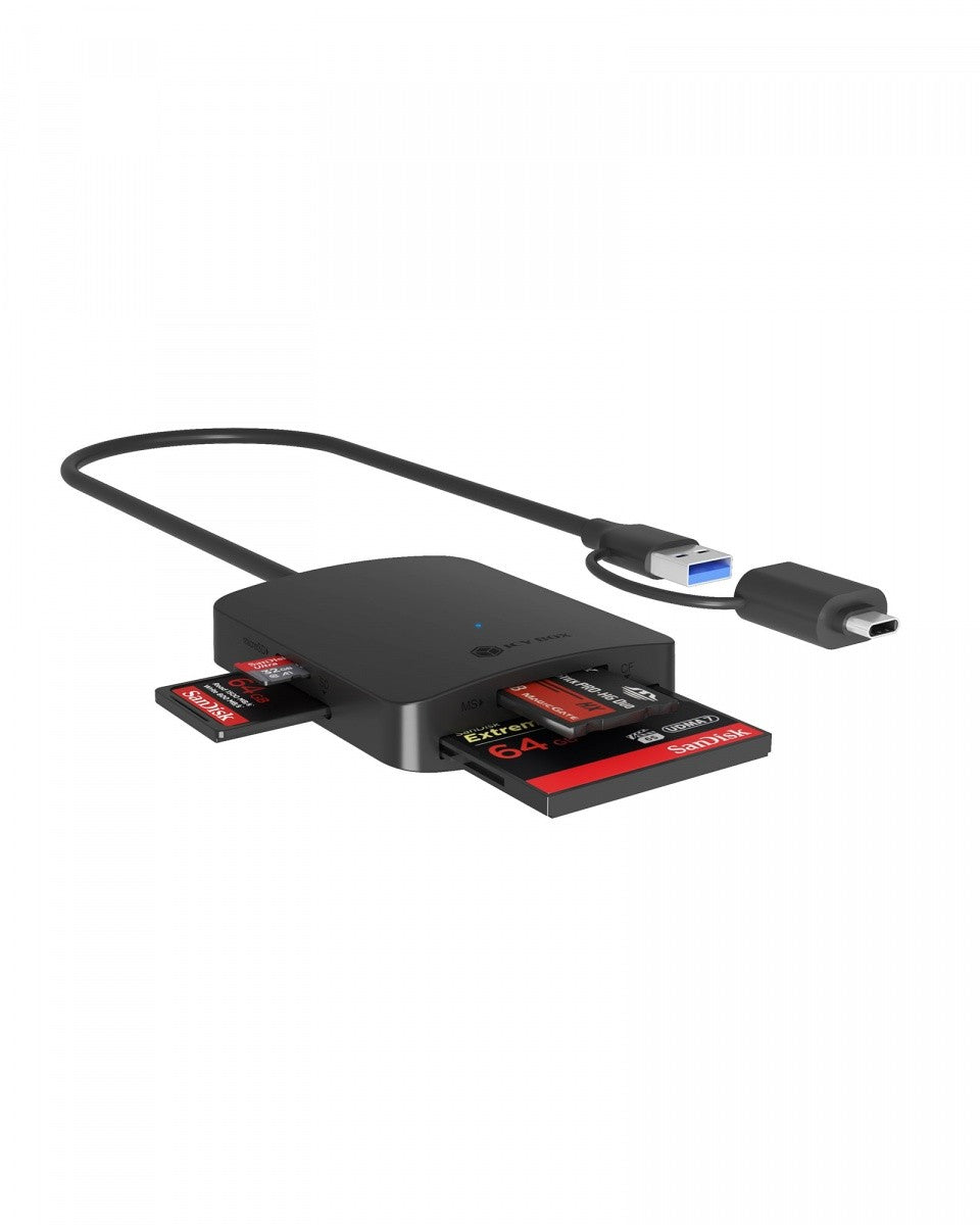 Cititor de carduri CF, TF, SD, microSD, Tip C+A, IB-CR302-CU3