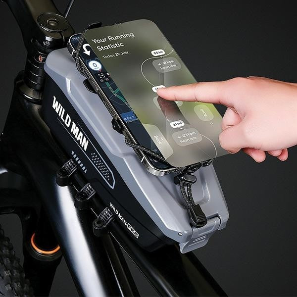 Geantă FK6 pentru șa, suport pentru bicicletă, gri-negru