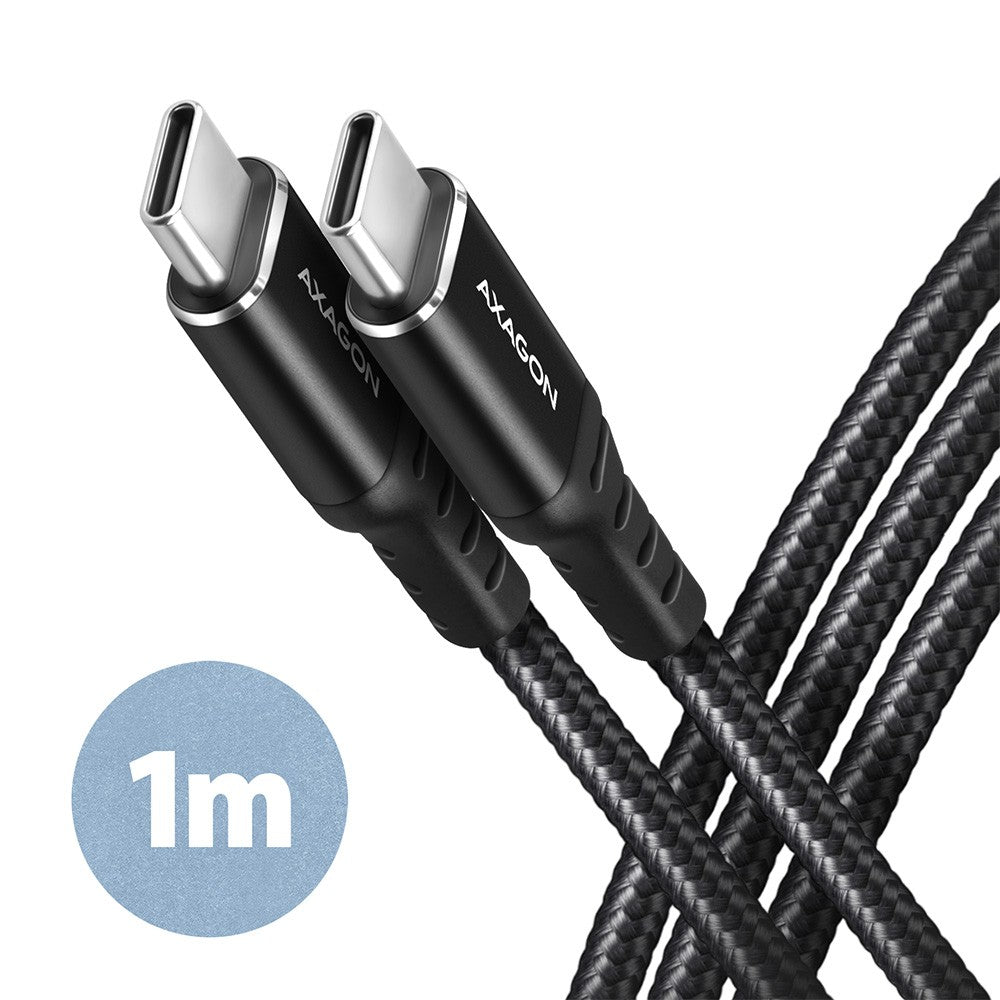 BUCM-CM10AB Cablu USB-C - USB-C 2.0, 1m, PD 60W, 3A, ALU, Împletit Negru