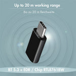 Adaptor BT5.3, USB-C Gen1, 3Mbps, 20m, Negru