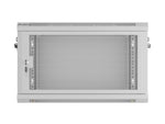 Dulap rack de perete de 19 inch, 6U, 600x450, cu uși perforate (pachet plat), gri
