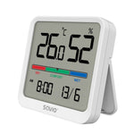 Senzor de temperatură și umiditate, pentru uz interior, ecran LCD, ceas, dată, suport magnetic, CT-01/W Alb