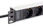 Rack PDU 19", 9 prize Schuko CEE 7/3 (45°), cablu 2m, mufă IEC C20, 16A, aluminiu