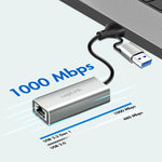 Adaptor USB-C la Gigabit Ethernet + USB