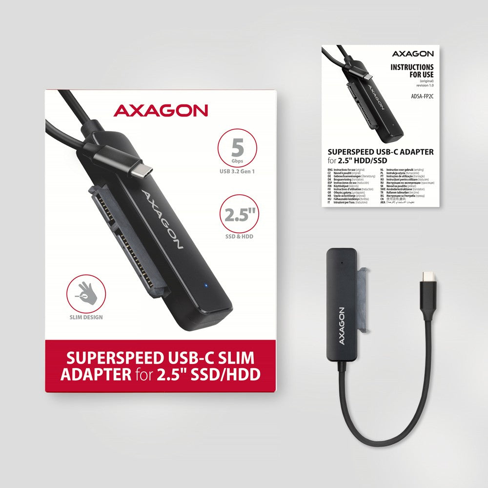 Adaptor ADSA-FP2C USB-C 5Gbps SATA 6G 2,5" HDD/SSD FASTPort2