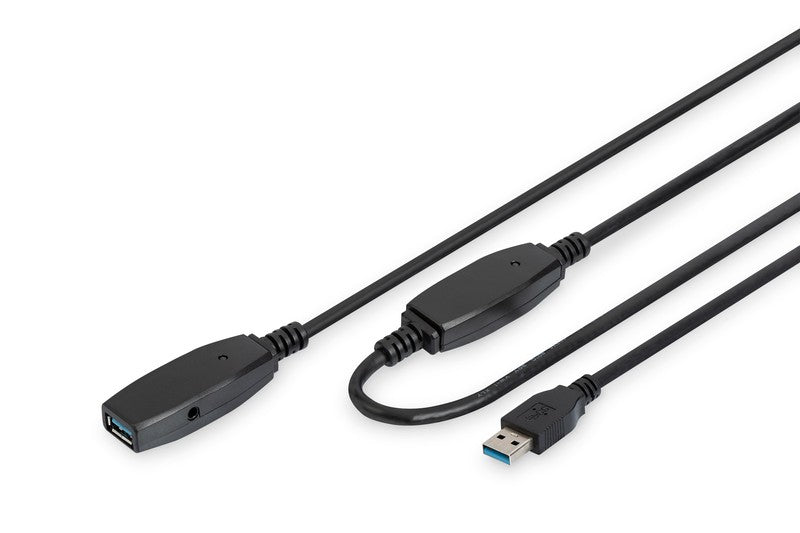 Cablu prelungitor USB 3.0 SuperSpeed ​​tip USB A/USB A M/F activ 20m negru