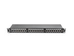 Patch Panel 24 Porturi 1U Cat.6 Negru Ecranat
