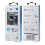 Cablu 2 în 1: USB C - USB C cu conector USB A, 1,2 m