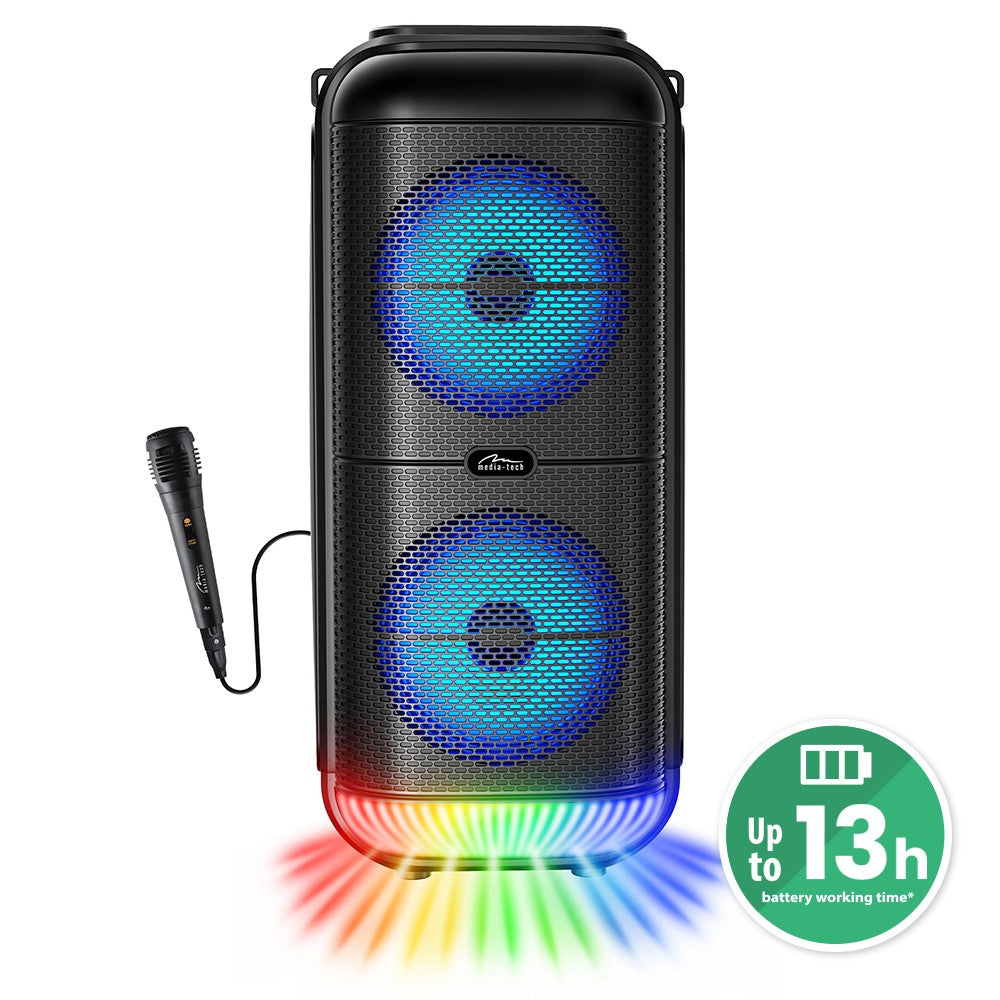 Boxă Bluetooth POWER AUDIO MT3183 Karaoke/Bluetooth 5.3/FM/MP3/MicroSD/USB/AUX/Mufă 6.3/USB-C/Iluminare/RMS 50W/PMPO 900W