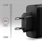 Încărcător de perete ACU-DPQ100 GaN 100W, 3 porturi (USB-A + USB-C dual) PD3.0/QC4+/PPS/Apple Negru