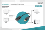 Cablu adaptor DisplayPort cu dispozitiv de blocare 1080p 60Hz FHD tip DP/HDMI A M/F 0.2m negru