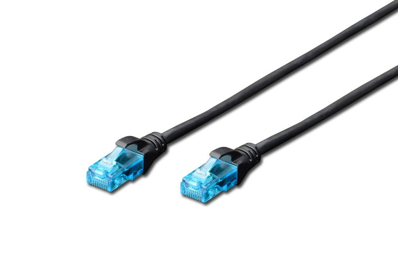Cablu de conectare U/UTP cat.5e PVC 0.5m negru