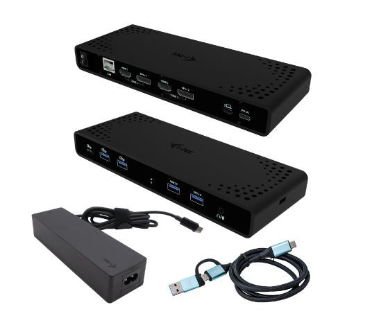 Stație de andocare universală cu alimentare prin cablu și ecran dual 4K de 85 W + încărcător i-tec USB-C de 100 W