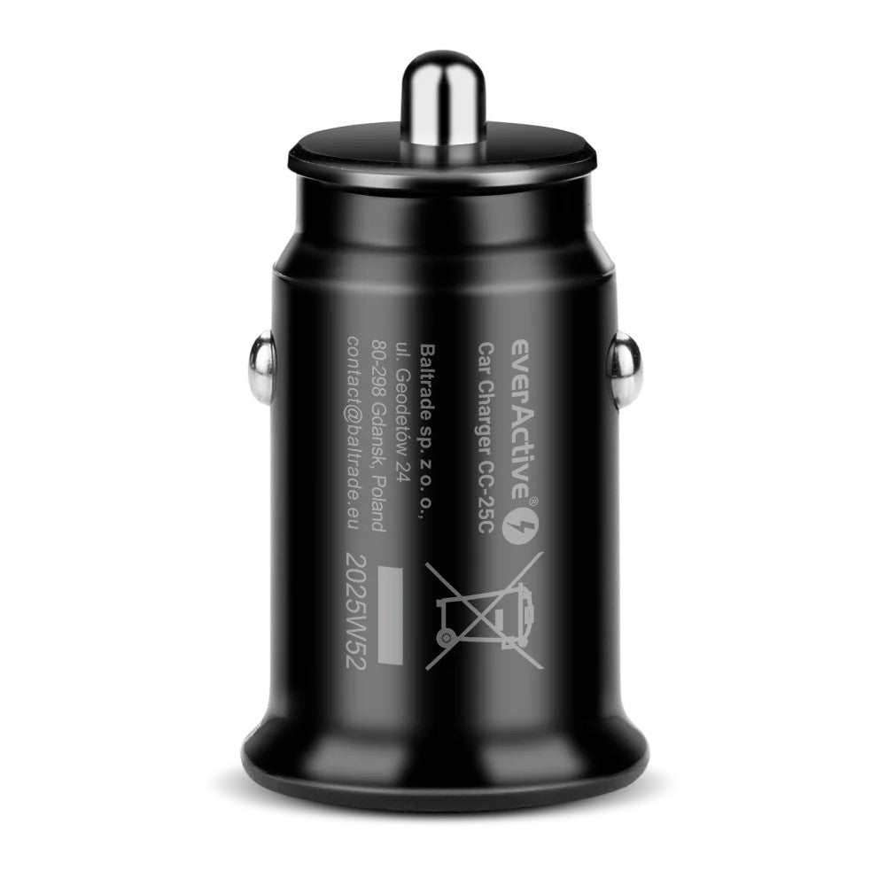 Încărcător auto CC-25C 2XUSB 12W + cablu USB-C