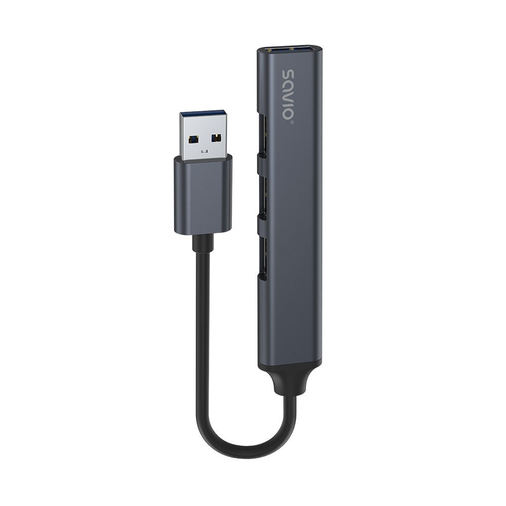Hub cu 4 porturi USB-A - 3 x USB-A 2.0, 1 x USB-A 3.0, 5 Gbps, Aluminiu, AK-70
