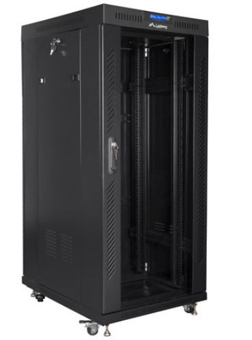 Dulap de instalare RACK de 19 inch 37u, de podea, 800x1000, cu LCD și ușă din sticlă neagră (pachet demontabil)