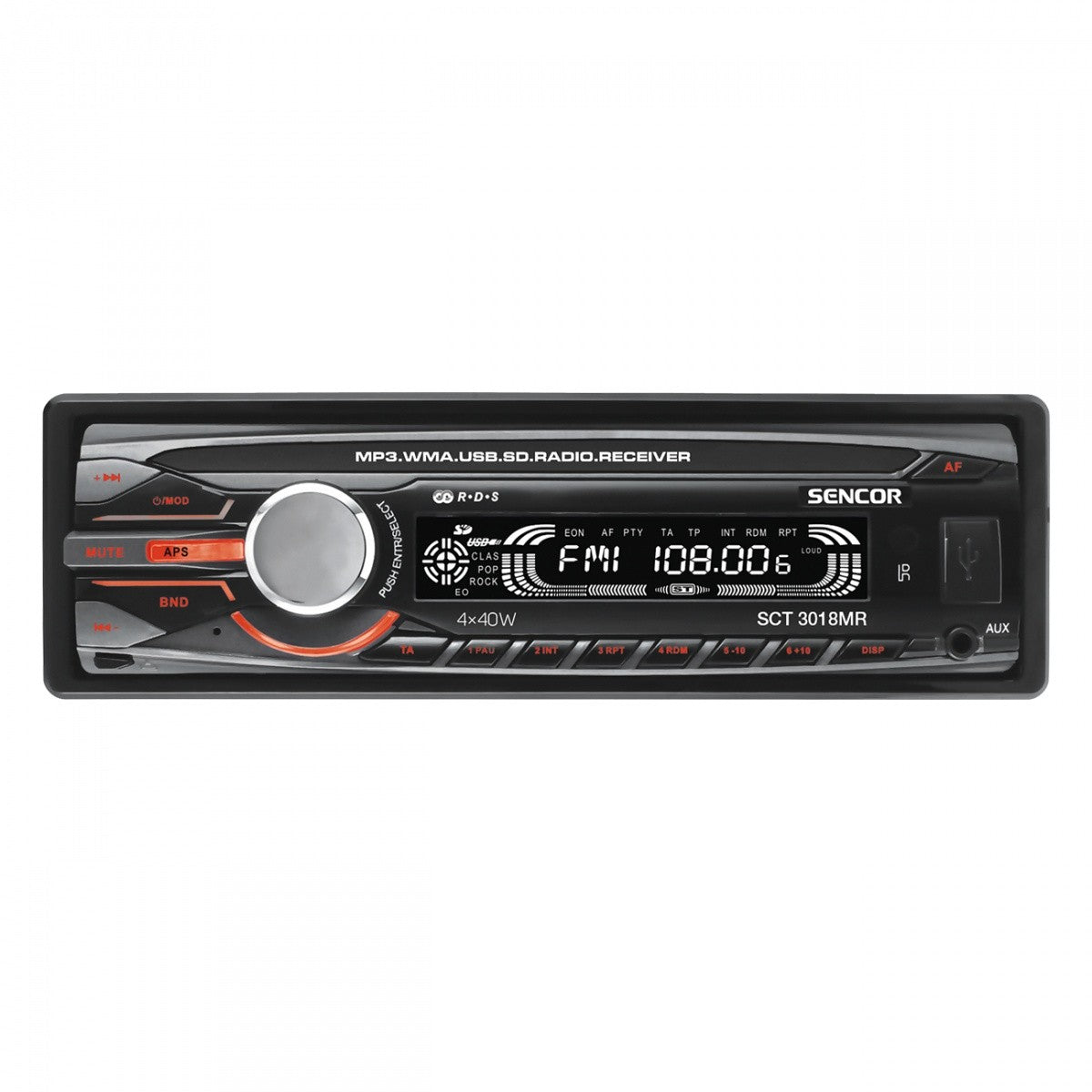 Radio auto cu telecomandă SCT 3018MR Putere 4x40W, USB/SD/MMC