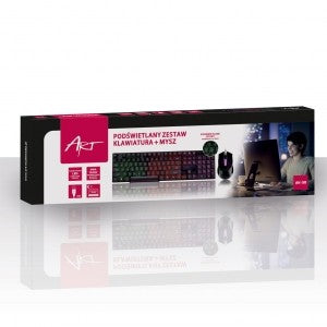 Set USB: Tastatură iluminată + Mouse iluminat AK-50