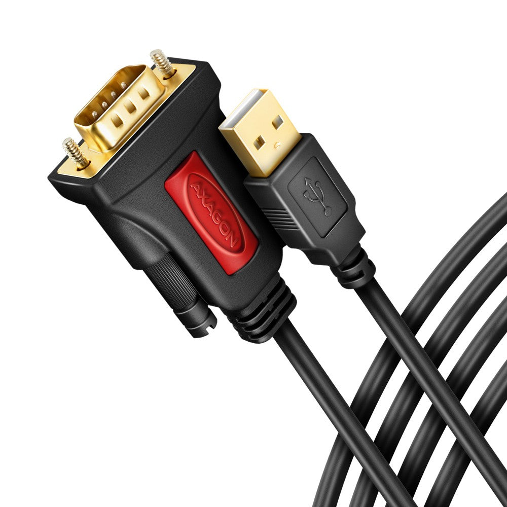 Adaptor ADS-1PSN USB 2.0 > RS-232 pentru port serial, cablu de 1,5 m, cip Prolific