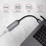 Adaptor Gigabit Ethernet ADE-TR, USB-A 3.2 Gen 1, Instalare automată, Metal, Gri titan