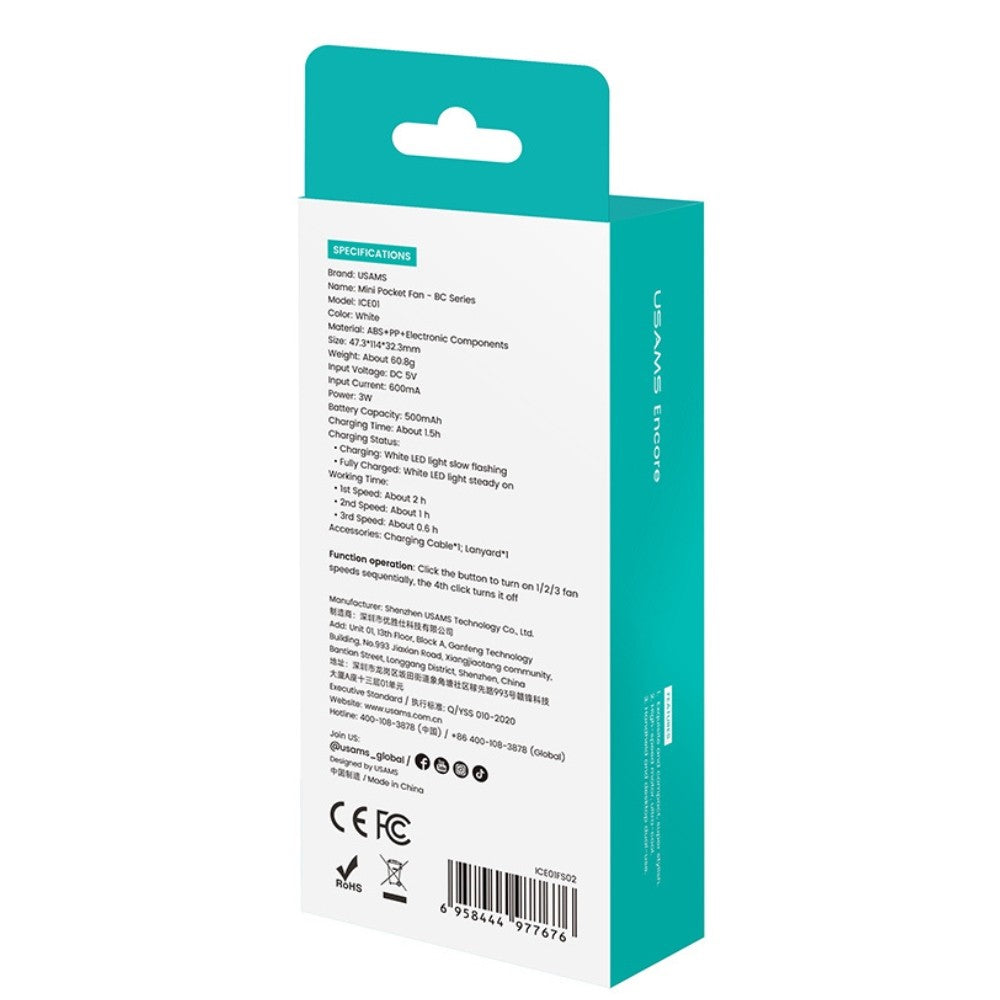 Ventilator seria BC alb 500mAh