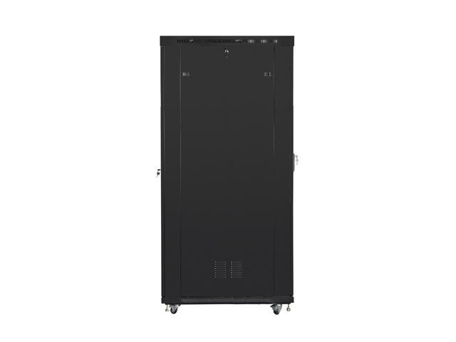 Dulap rack negru de podea 19" 42U 800x1200, ușă LCD din sticlă (pachet complet)