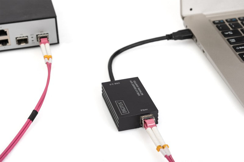 Adaptor de rețea cu fibră optică USB 3.0 A la RJ45 Gigabit SFP Ethernet 1 Gbps Chipset RTL8153