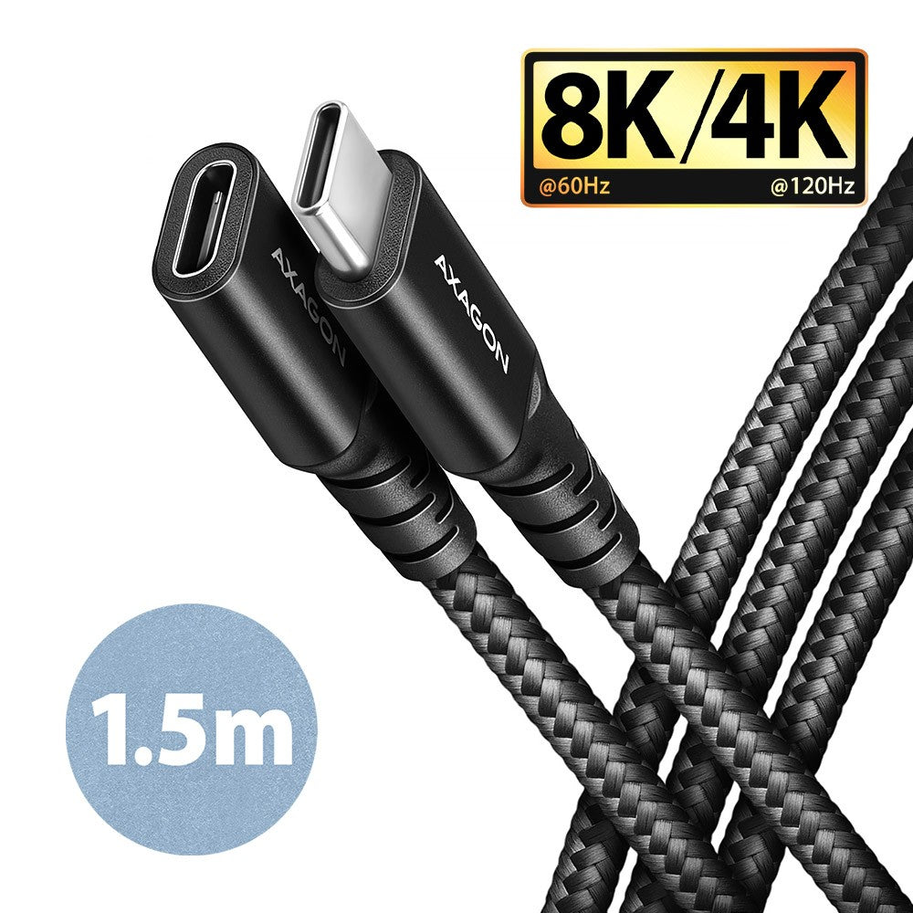 BUCM32-CF15AB Gen2 USB-C - Cablu prelungitor USB-C 1.5m, 5A, 20Gbps, PD 240W, împletit, negru