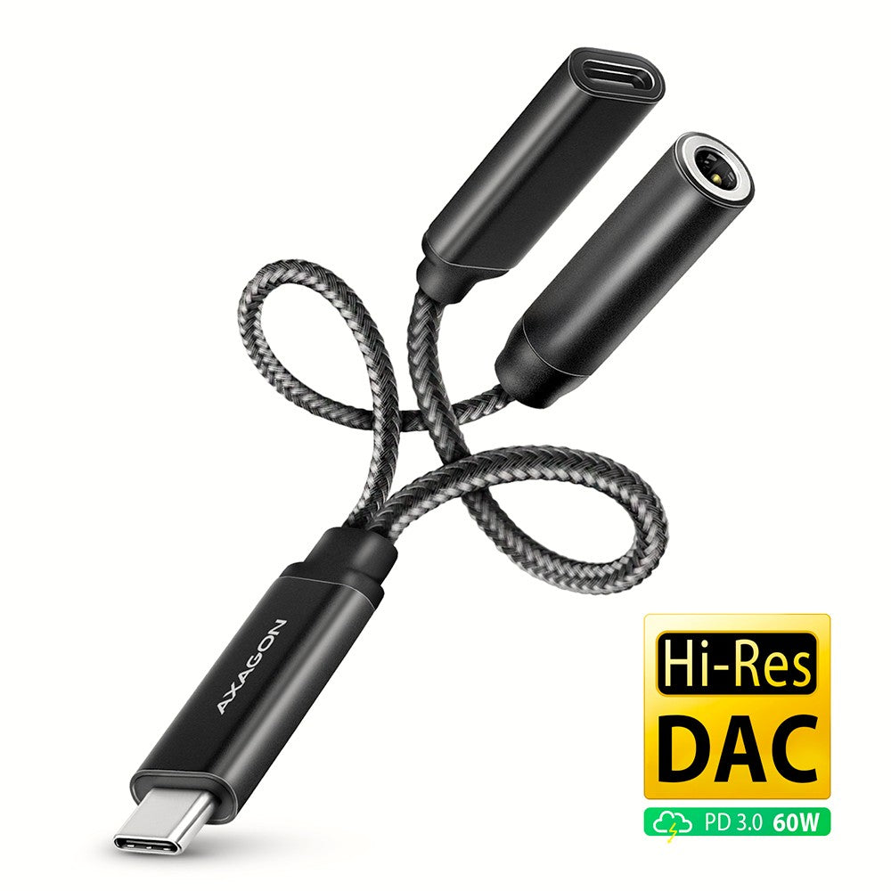 Placă de sunet externă ADA-HCPD, DAC pe 32 de biți USB-C, conector F de 3,5 mm, 384 kHz + PD, 60 W
