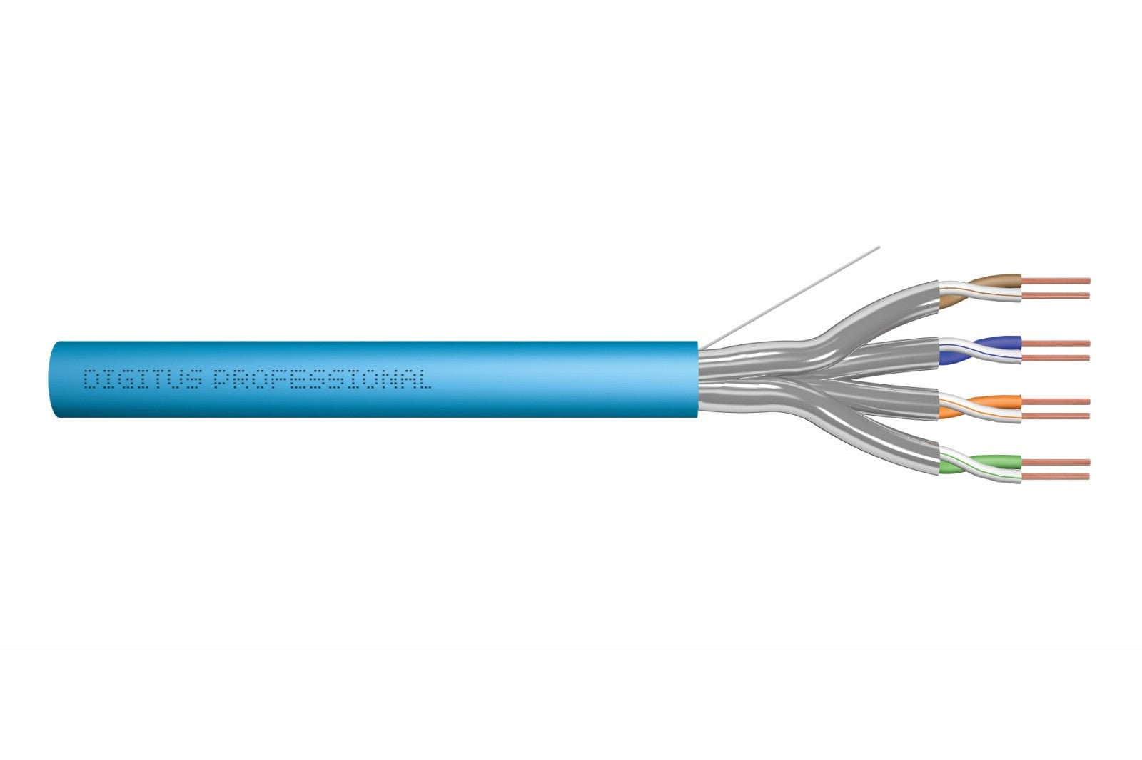 Cat.6A, U/FTP, Dca, cablu solid, AWG 23/1, LSOH, 50m, albastru