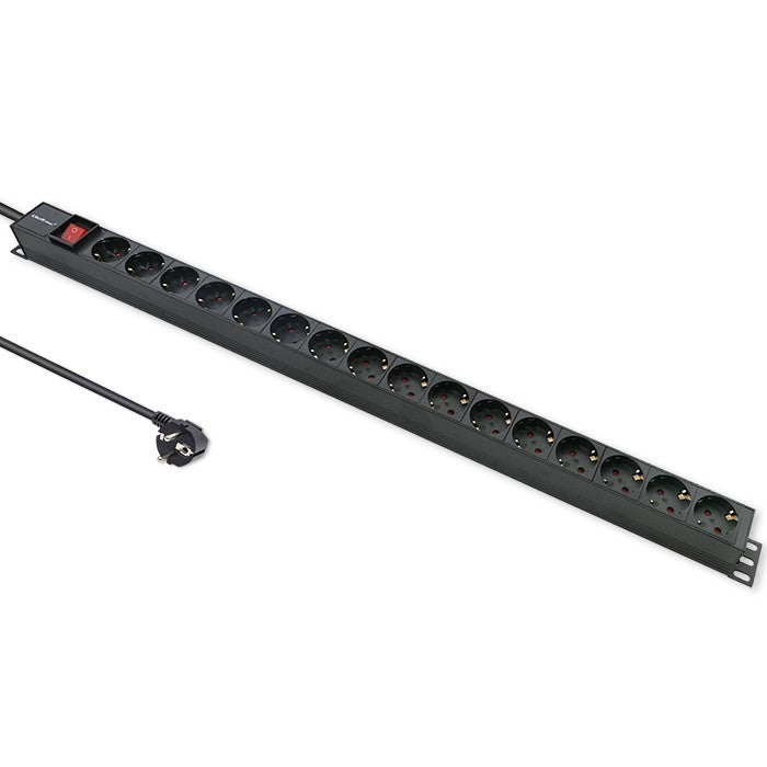 Prelungitor PDU pentru RACK | 16A | 16xSCHUKO | Vertical | 1.8m