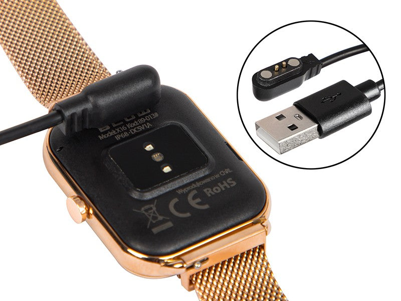 Ceas inteligent X16 Bluetooth roz