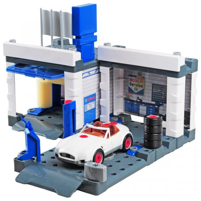 Stație de service Bosch cu spălătorie auto și mașină