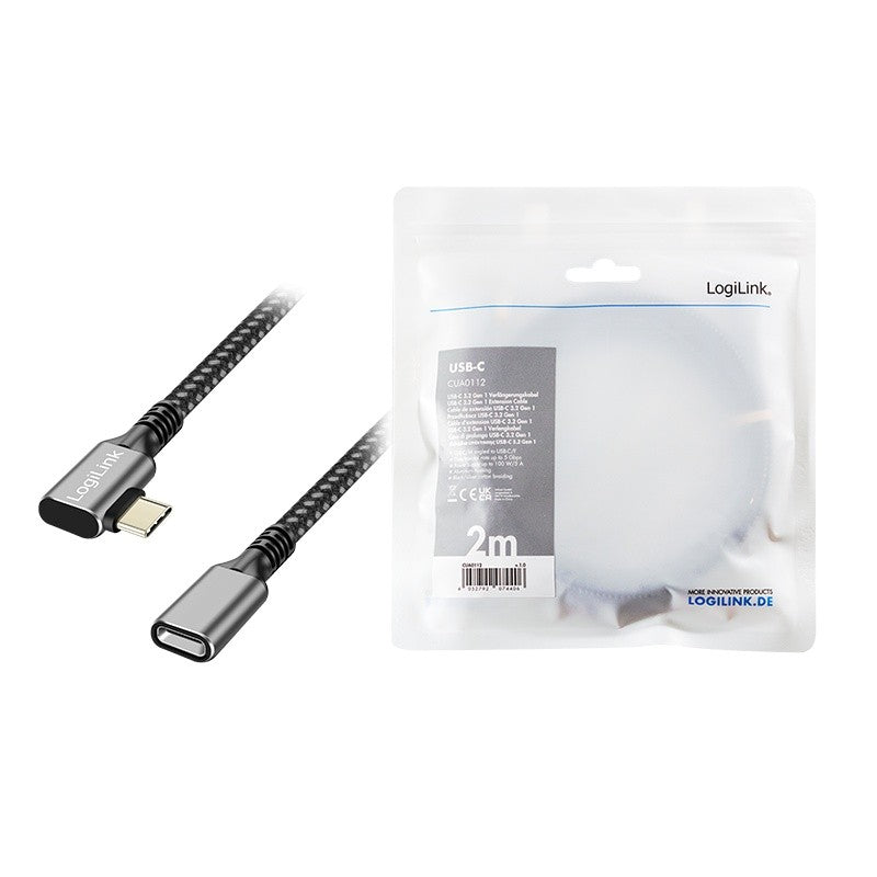 Cablu USB 3.2 Gen1 Tip C la USB-C/F, PD, 2m