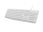 Tastatură Nautilus US Slim, albă, 1,8 m