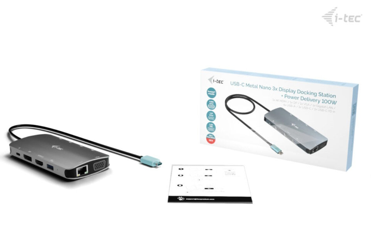Stație de andocare Meatl Nano 3x Display DP HDMI Power Delivery 100W USB-C