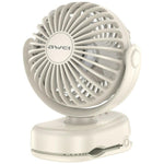Mini ventilator de birou F45 cu clips 1200mAh alb