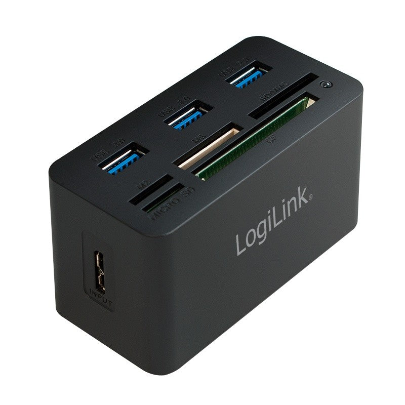 Hub USB 3.0, 3 porturi, cu cititor de carduri de memorie