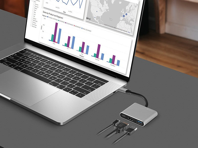 Adaptor A-1 USB-C HDMI 4k, USB 3.0, sursă de alimentare 100W