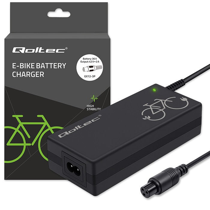 Încărcător pentru bicicletă electrică 36V | 42V | 2A | GX12-3Pin + cablu de alimentare