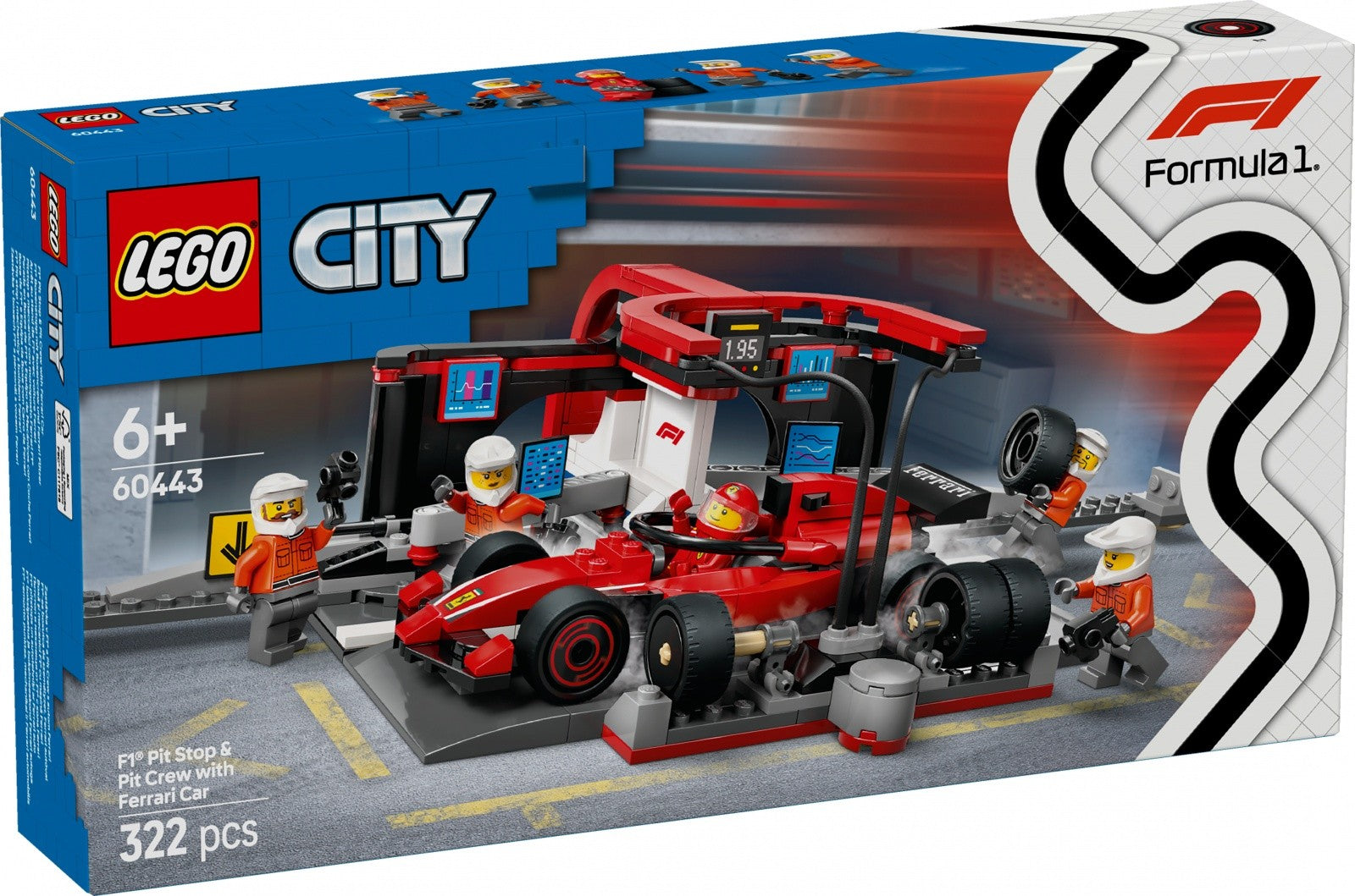 City Bricks 60443 F1 Pit Stop și Mecanici cu Mașină Ferrari