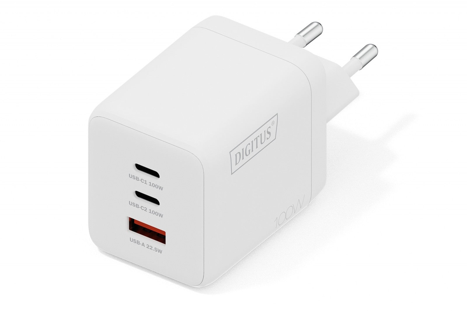 Încărcător de perete GaN II 100W | 2x USB-C, 1x USB-A | PD 3.0, QC 3.0 | Alb