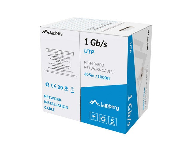 Cablu LAN UTP 1Gb/s 305m fir cca gri