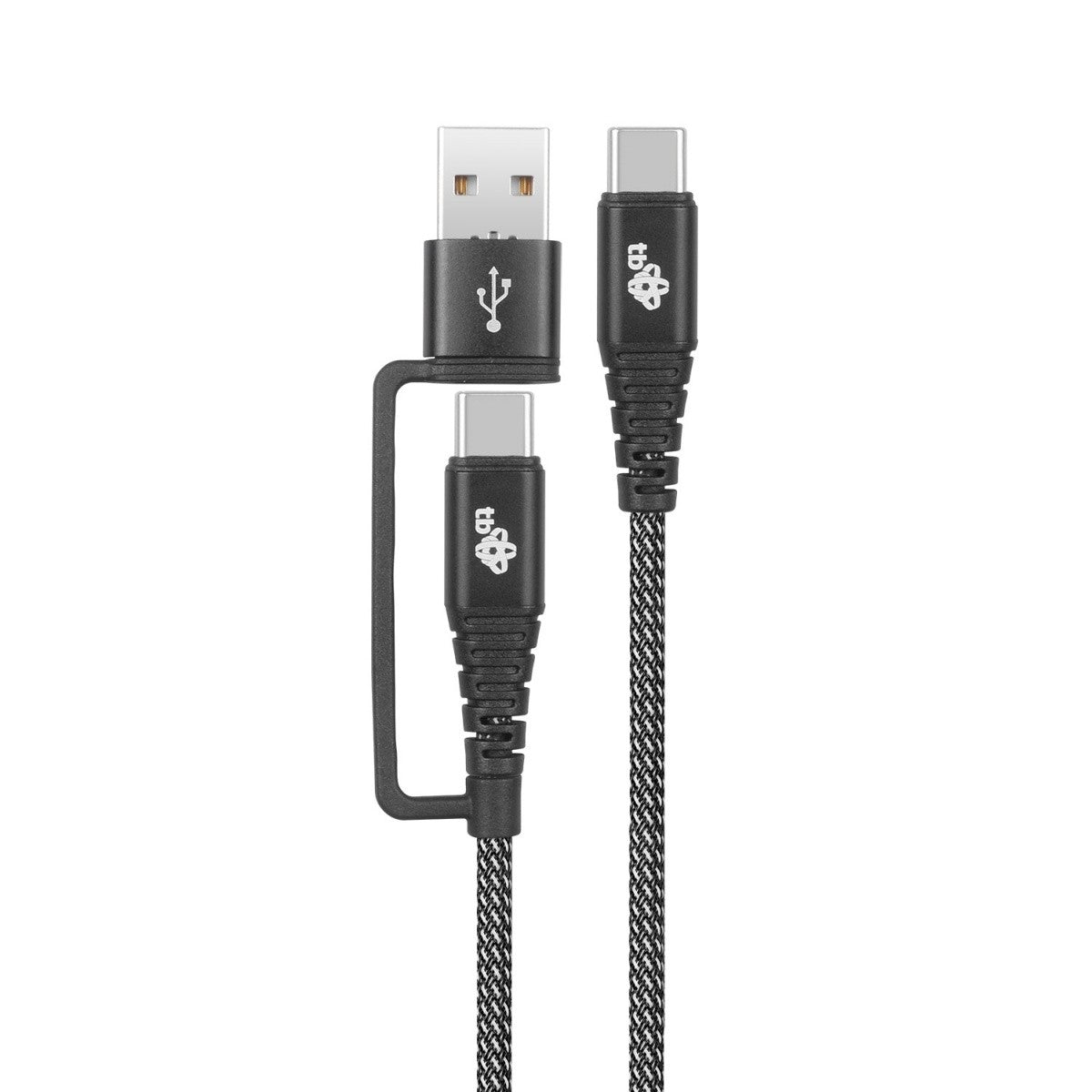 Cablu 2 în 1: USB C - USB C cu conector USB A, 1,2 m