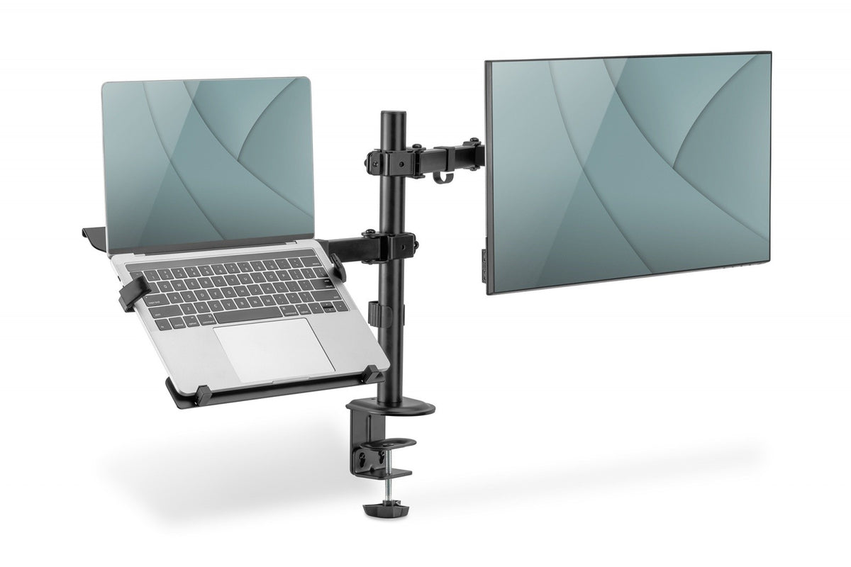 Suport de birou pentru monitor cu suport pentru notebook 1xLCD 32" 9kg, 1xNotebook 15.4" 4kg