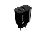 Încărcător de perete Ribera 1xUSB-A 1xUSB-C 20W Negru